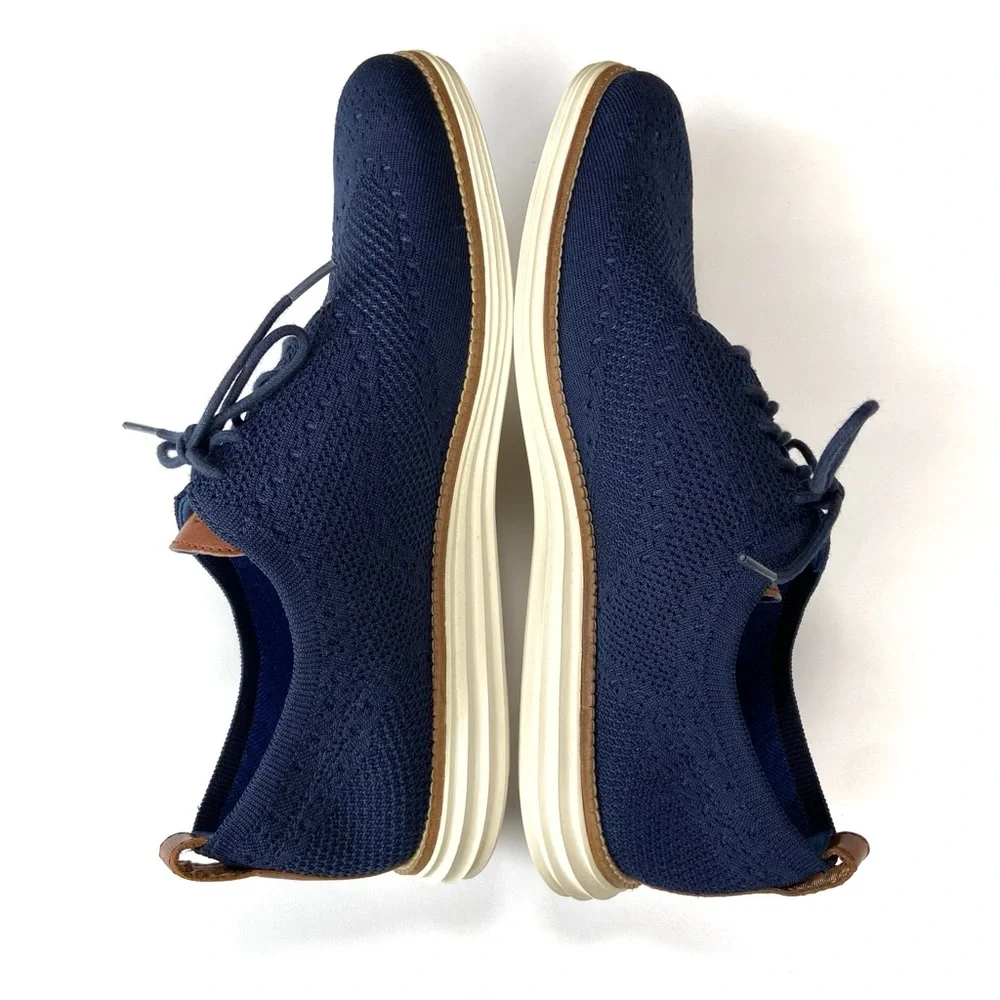 COLE HAAN Grand Evolution Stitchlite Oxford Navy Blue Work Classic 10 Mens Shoe